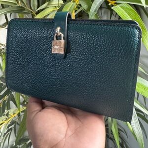 MICHAEL KORS MK Pebble Leather Green Wallet